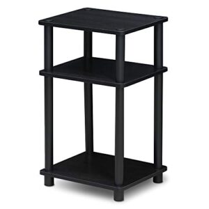 Furinno Just 3-Tier Turn-N-Tube End Table, 1-Pack, Americano/Black & (99557EX/BK) Turn-N-Tube 4-Tier Multipurpose Shelf Display Rack - Espresso/Black