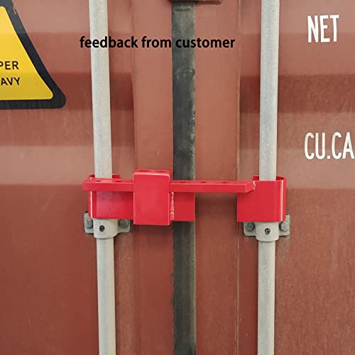 Heavy Duty Steel Cargo Door Lock/Standard Shipping Container Lock with 4 Keys Adjustment Range: 12-1/2" - 18-7/8" Coated with red Color（Keyed Differently）