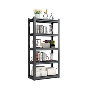 LUCYPAL 5-Tier Adjustable Metal Storage Shelves,Heavy Duty Garage Shelving Utility Rack for Garage,Warehouse,Pantry,Kitchen,35.4”W x 15.7”D x 72”H,Black