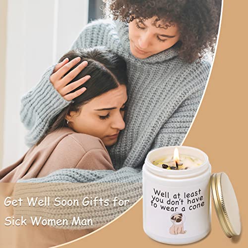 Get Well Soon Gifts for Women, Feel Better After Surgery Gifts for Sick Women, Her, Friends, Vanilla&Lavender Scented Candles with Crystal