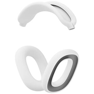 tucana silicon cases compatible for airpods max, overhead cover + earcup cover (white)