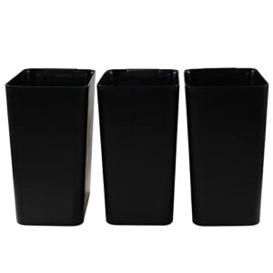 Teyyvn 3-Pack 4.5 Gallon Plastic Trash Can, Black Small Garbage Can for Bathroom, Kitchen, Office, Bedroom