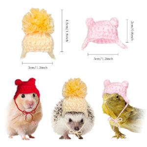 5 Piece Mini Small Animal Hat for Hamster Hedgehog Lizard Guinea Pig Knitted Headwear Pets Costume Decoration Accessories