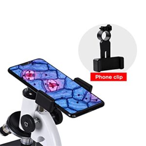 CZDYUF 640X 1280X 2000X Biological Microscope Monocular Student Education LED Light Phone Holder Electronic Eyepiece (Color : OneColor, Size : Package4)