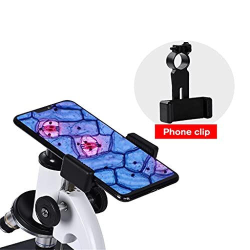 CZDYUF 640X 1280X 2000X Biological Microscope Monocular Student Education LED Light Phone Holder Electronic Eyepiece (Color : OneColor, Size : Package4)