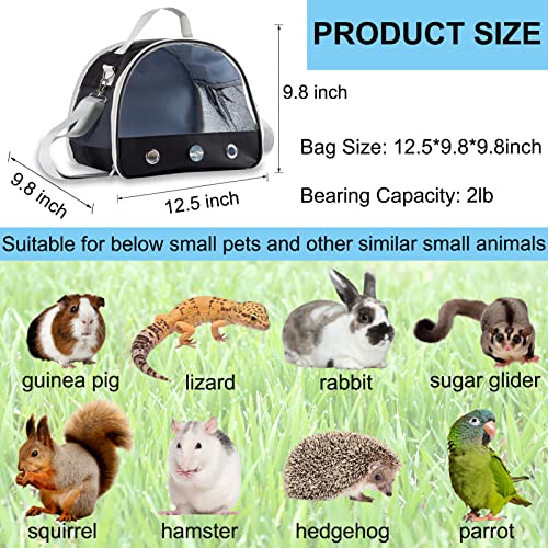 Guinea Pig Cages Small Animal - Bird Rabbit Turtle Carrier Bag African Hedgehog Portable Travel Carrier Outdoor Hang Bag（Black）