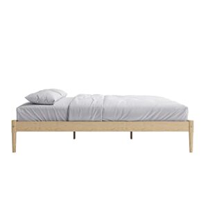 DHP Lorriana 14" Solid Pine Wood Platform Bed Frame, Queen Size, Natural