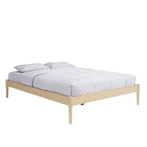 DHP Lorriana 14" Solid Pine Wood Platform Bed Frame, Queen Size, Natural