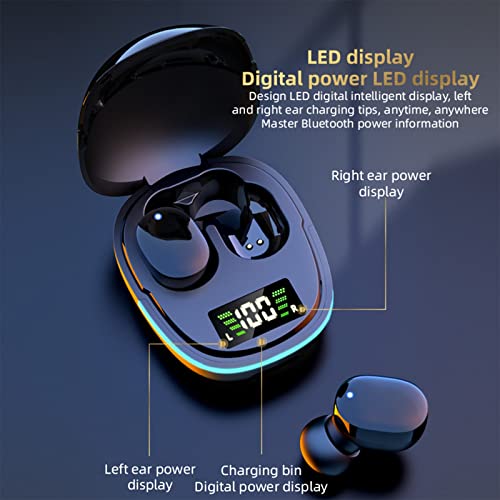 Wireless Bluetooth LED Power Display Touch-Control Earbuds - in-Ear Light-Weight Stereo Noise Cancellation Headset with Charging Box - Gifts for Office Outdoor Driving Sports