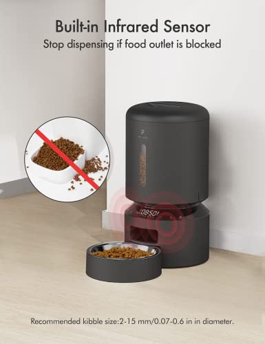 PETLIBRO Automatic Cat Feeder, Pet Dry Food Dispenser Triple Preservation with Stainless Steel Bowl & Twist Lock Lid, Up to 50 Portions 6 Meals Per Day, Granary for Dogs & Cats