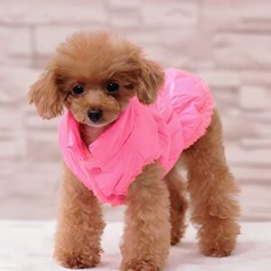 PAWSINSIDE Dog Warm Fleece Vest Coat Pet Cold Weather Quilted Coats Puffer Jacket Clothes for Cats and Small Dogs (Pink, X-Large)