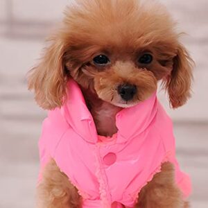 PAWSINSIDE Dog Warm Fleece Vest Coat Pet Cold Weather Quilted Coats Puffer Jacket Clothes for Cats and Small Dogs (Pink, X-Large)