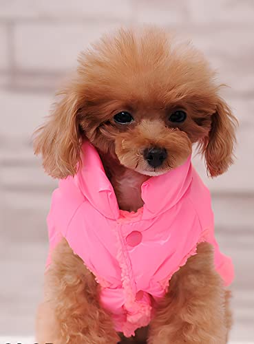 PAWSINSIDE Dog Warm Fleece Vest Coat Pet Cold Weather Quilted Coats Puffer Jacket Clothes for Cats and Small Dogs (Pink, X-Large)