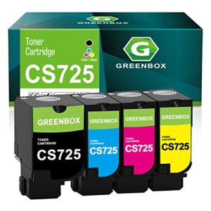 greenbox compatible cs725 high yield toner cartridge replacement for lexmark cs725 74c10k0 74c10c0 74c10y0 74c10m0 for cs720 cs720de cs720dte cs725 cs725de cs725dte cx725 cx725de cx725dte printer