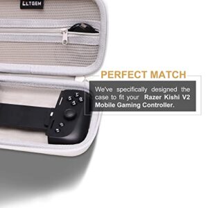 LTGEM EVA Hard Case for Razer Kishi V2 Mobile Gaming Controller - Travel Protective Carrying Storage Bag (White)