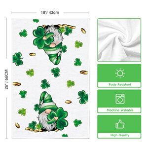 Artoid Mode Kisses Wishes Gnomes Beer Shamrock St. Patrick's Day Kitchen Towels Dish Towels, 18x26 Inch Seasonal Decoration Hand Towels Set of 4