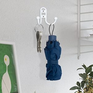 Zerodeko 6pcs Metal Wall Hooks Towel Hooks Coat Hook Robe Hook Vintage Hooks Coat Hook Door Hangers Clothes Cabinet Closet Sponges Wall Hook for Bathroom Bedroom Kitchen White