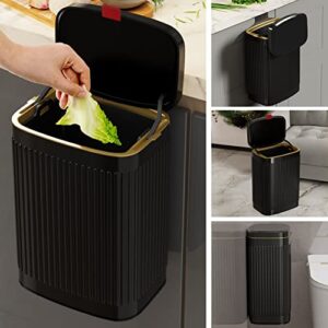 sxdled kitchen trash can with lid, 2.1 gal hanging kitchen garbage can stainless steel bathroom indoor compost bin for counter top, wall-mounted, under sink or floor