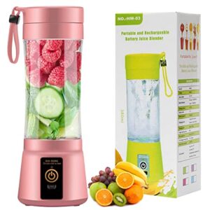 serenity hair solutions portable blenders | personal blender for shakes and smoothies, personal size blenders with rechargeable usb, 380ml traveling fruit veggie juicer cup with 6 blades, great for outdoors and travel batteries not included