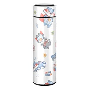 CaTaKu Hero Animals Fox Water Bottle Insulated 16 oz Stainless Steel Flask Thermos Bottle for Coffee Water Drink Reusable Wide Mouth Vacuum Travel Mug Cup