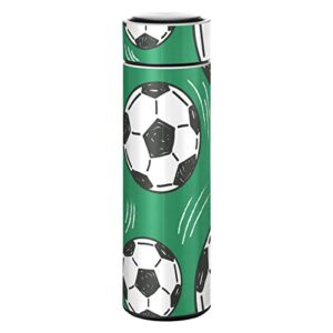 cataku green footballs water bottle insulated 16 oz stainless steel flask thermos bottle for coffee water drink reusable wide mouth vacuum travel mug cup