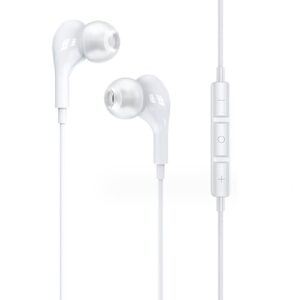 xnmoa wired headphones for iphone 14 13/12/11/se/x/xr/xs/8/7, wired earbuds noise canceling in-ear headset with microphone,comfortable wired earphones with volume control,white