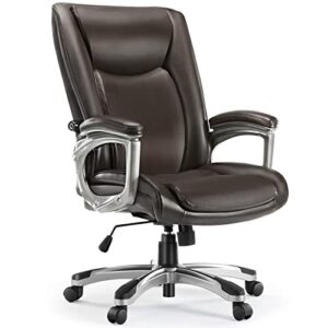 olixis high back leather home office desk chairs, dark brown