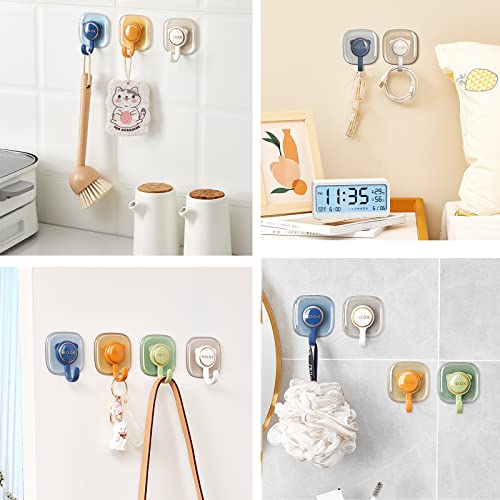 8Pack Multi-Function Plastic Hook Colorful Self Adhesive Hooks Waterproof Sticky Hooks Decorative Wall Hooks Cute Cat Wall Hook Home Improvement Utility Hook for Bedroom Hanging Coat Key Bag Hat