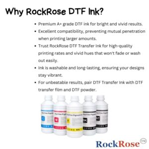 RockRose DTF White Transfer Ink Refill - 500ml Bottle for Heat Transfer Film and DTF Printers