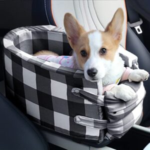 liplove dog car seat for small dogs, center console dog seat, washable dog booster seat, car seat travel bag for small cats & dogs, soft & breathable pet car seat