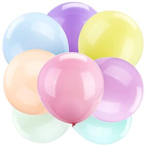 lovestown 36 inches pastel balloons, 12 pcs large macaron balloons jumbo latex party balloons giant round balloons for wedding party festival decorations