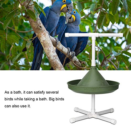 Camidy Multifunction Folding Bird Parrot Stand Perch Bracket Feeding Bowl Shower Perch Toy for Bird Parrot Macaw Cockatoo African Greys Budgies Parakeet Bath Perch Toy(01)