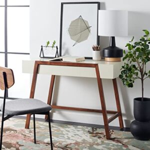 safavieh home collection marwood mid-century modern white/brown desk, medium