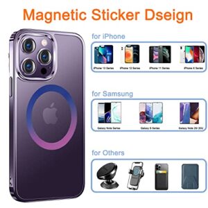 5PCS COJOC for Universal Magnetic Adapter Ring,Magnet Sticker Compatible with Wireless Charging Accessories for iPhone 14/13/12 Mini Pro Max,for Galaxy S23/S22/S21 Ultra and Phone Case,Colorful Purple