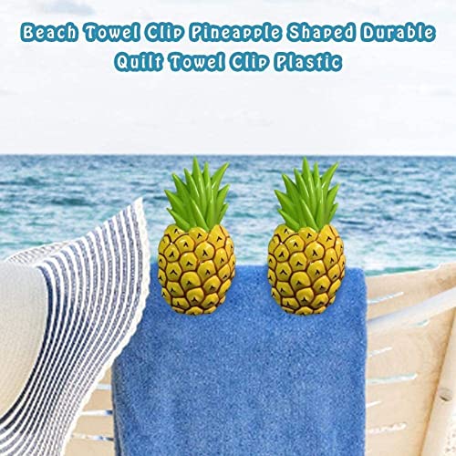 4 Pairs (8 Ct) Pineapple Style Beach Towel Holders, Clips, Beach, Patio or Pool Accessories, Portable Towel Clips, Chip Clips, Secure Clips ( 4 Set Per Order )