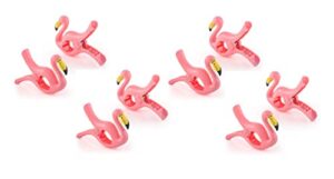 4 pairs (8 ct) pink flamingo style beach towel holders, clips, beach, patio or pool accessories, portable towel clips, chip clips, secure clips ( 4 set per order )