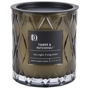 timber & patchouli diamond patterned jar candle