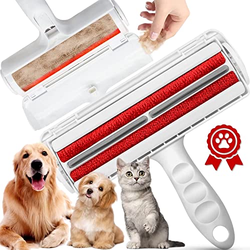 PETGAM - Pet Hair Remover, pet Hair Roller, cat and Dog Hair Remover for Sofa, Furniture, Carpet, car seat, Reusable pet Hair Roller with self-Cleaning Base, Improved Animal Skin Removal Tool