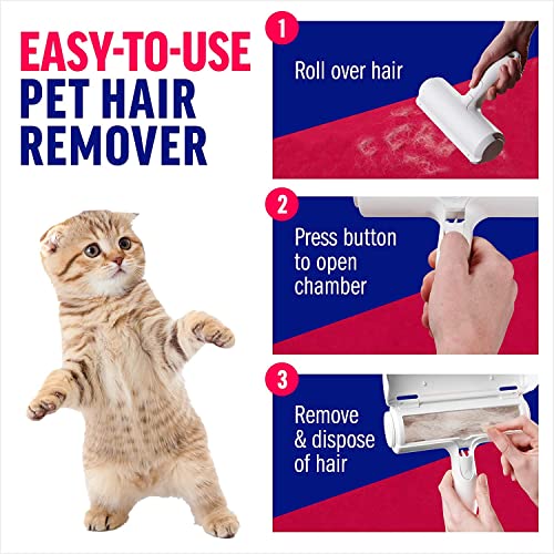 PETGAM - Pet Hair Remover, pet Hair Roller, cat and Dog Hair Remover for Sofa, Furniture, Carpet, car seat, Reusable pet Hair Roller with self-Cleaning Base, Improved Animal Skin Removal Tool