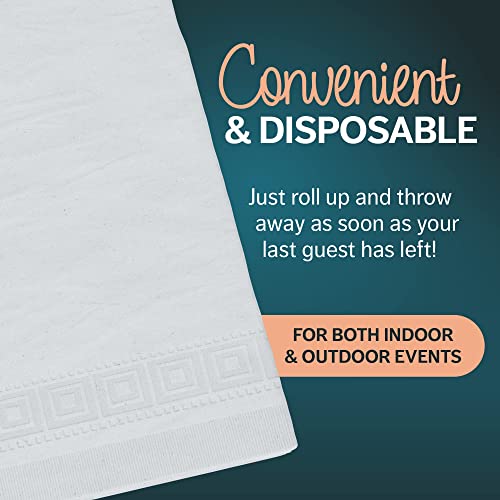 Paper Tablecloths for Rectangle Tables | 54” X 108” – 12 Pack | White Paper Disposable Tablecloth | 3-Ply Premium Paper & Plastic Table Cloths for Parties Disposable