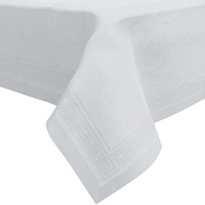 Paper Tablecloths for Rectangle Tables | 54” X 108” – 12 Pack | White Paper Disposable Tablecloth | 3-Ply Premium Paper & Plastic Table Cloths for Parties Disposable