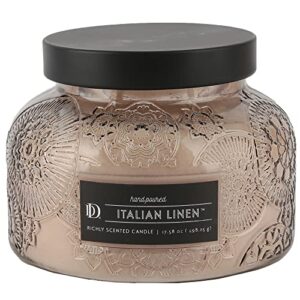 italian linen embossed jar candle