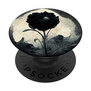 tropical flower flower design floral black rose flower popsockets swappable popgrip