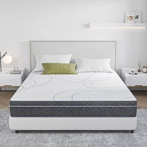 ego hybrid 10 inch full mattress, cooling gel infused memory foam and individual pocket spring mattress, made in usa, mattress in a box, certipur-us certified, medium, 75"x54"