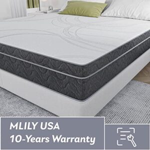 EGO Hybrid 10 Inch Full Mattress, Cooling Gel Infused Memory Foam and Individual Pocket Spring Mattress, Made in USA, Mattress in a Box, CertiPUR-US Certified, Medium, 75"x54"
