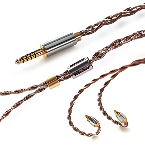 DD ddHiFi BC130B (Air Nyx) OCC HiFi Earphone Upgrade Cable with Shielding Layer, 4.4mm Straight Plug, MMCX Connector, Standard Length 120cm Long