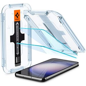 spigen tempered glass screen protector [glas.tr ez fit] designed for galaxy s23 plus (2023) [case friendly] - 2 pack
