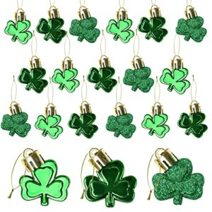 kimober 36pcs st. patrick's day shamrocks ornaments,green luck clover hanging baubles for irish festival home party decoration