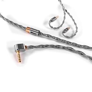 dd ddhifi bc130a (air nyx) silver earphone upgrade cable with shielding layer, available in 4.4mm l-shape plug and 2-pin 0.78 connector, standard length of 120cm