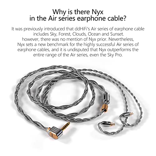 DD ddHiFi BC130A (Air Nyx) Silver Earphone Upgrade Cable with Shielding Layer, Available in 4.4mm L-Shape Plug and 2-Pin 0.78 Connector, Standard Length of 120cm